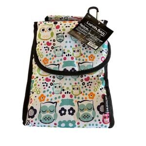 Arctic Star Insulated Lunch Bag – Owl Print, Velcro Closure, Carabiner Clip